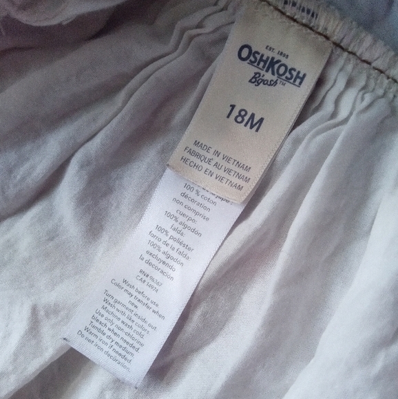 OSHKOSH B’GOSH Dress Floral Denim Overalls - Picture 3 of 5